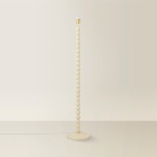 Bobbin Wooden Bobble Floor Lamp Base Living Room Bedroom Light Cream Walnut