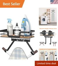 Ironing Board Holder Wall Mount Storage Organizer Laundry Room Decor Black