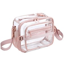 Clear Lunch Bag for Women - Double Pocket with Tote buckle Handle Transparent...
