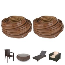 Confezione da 2 Kit di Riparazione in Vimini, 100Ft Plastica Piatto Materiale Rattan [Rosso Marrone]