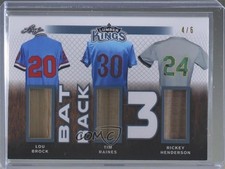 2020 Leaf Lumber Kings Bat Rack Three Platinum 4/6 Lou Brock Tim Raines HOF hg6