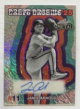 2026 LEAF METAL BASEBALL JAMIE ARNOLD #1/10 DRAFT DREAMS 25 SILVER SHIMMER AUTO