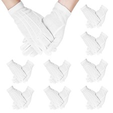 9 Pair White Cotton Gloves Parades Costume Gloves Formal Tuxedo Uniform Glove