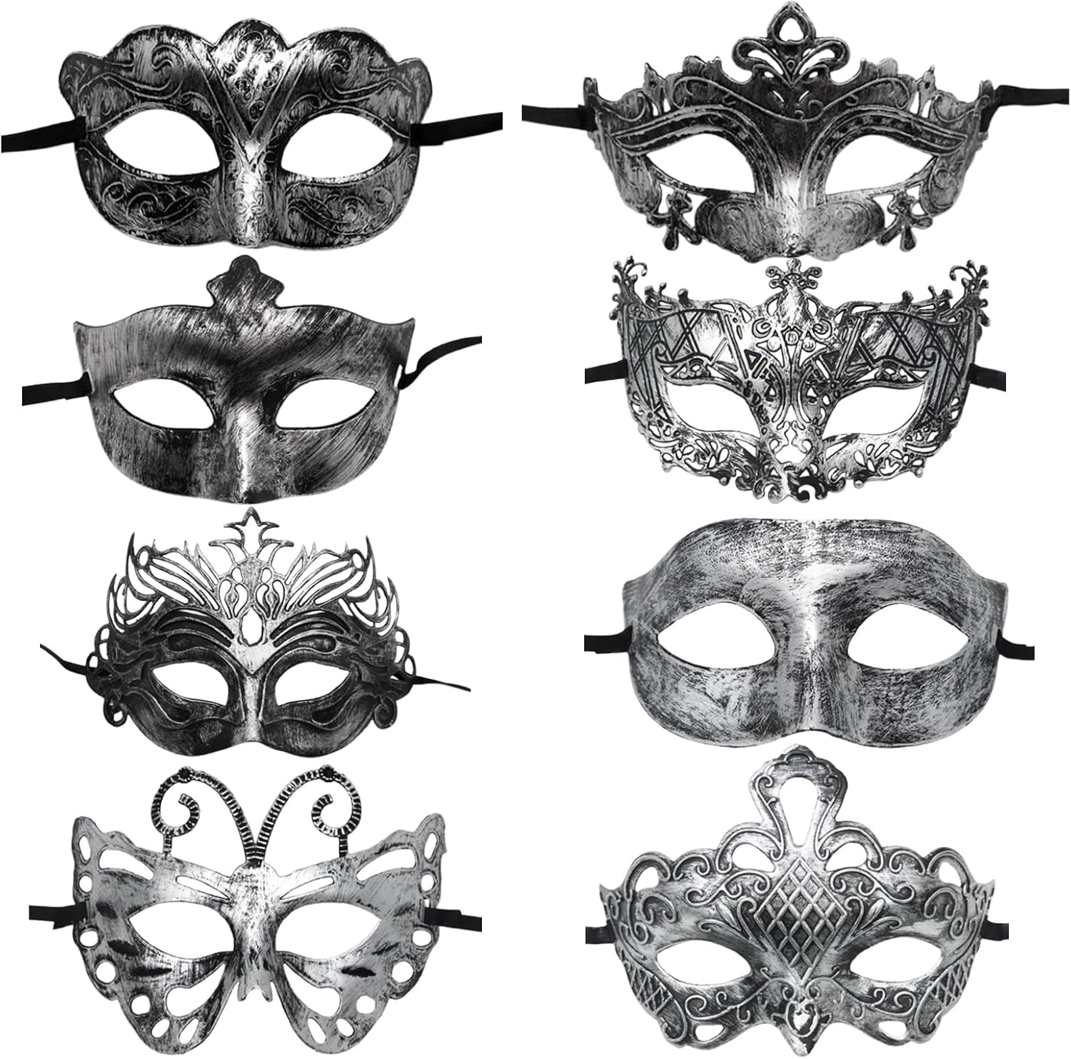 Maschere Vintage per Uomo e Donna - Set da 8 Pezzi Antico Design