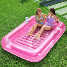 Inflatable Tanning Pool Lounger Float, 85" x 57" Extra Large Pool Floats Adult w
