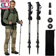 Telescopic Trekking Poles Walking Hiking Sticks Adjustable Anti-shock Alpenstock