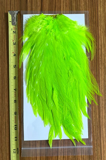 Chartreuse Green Rooster Saddle Fly Tying NR