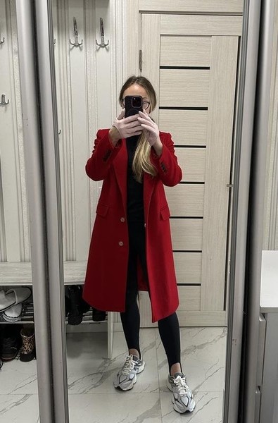 Women Stella Polare Coat Red Wool 42