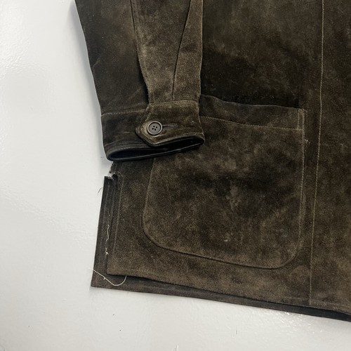 Banana Republic Damen Wildleder oliv Leder durchgehender Reißverschluss Mantel Jacke Größe Small - Bild 5 von 14