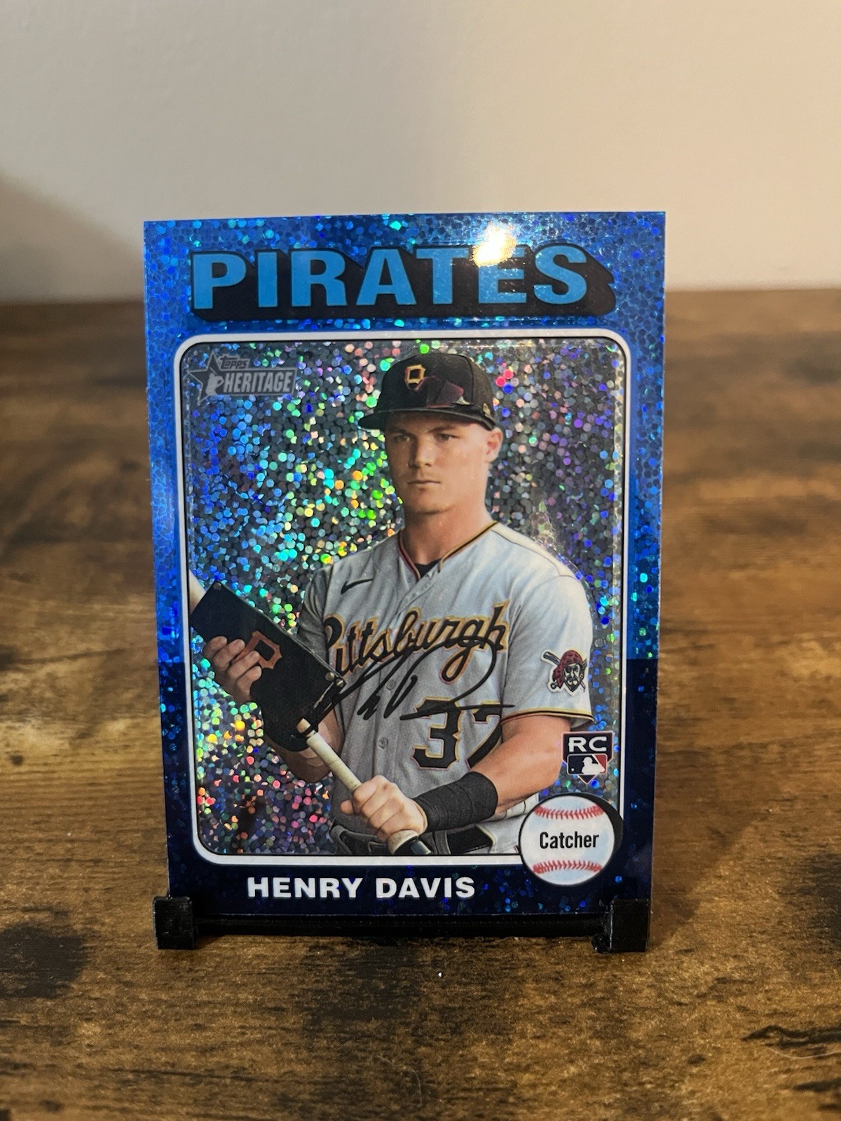 2024 Topps Heritage - Chrome Blue Sparkle Refractor #415 Henry Davis (RC)