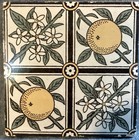 Minton China Works Aesthetic “Orange & Orange Blossom” Blossom” Tile 1880 — photo 1