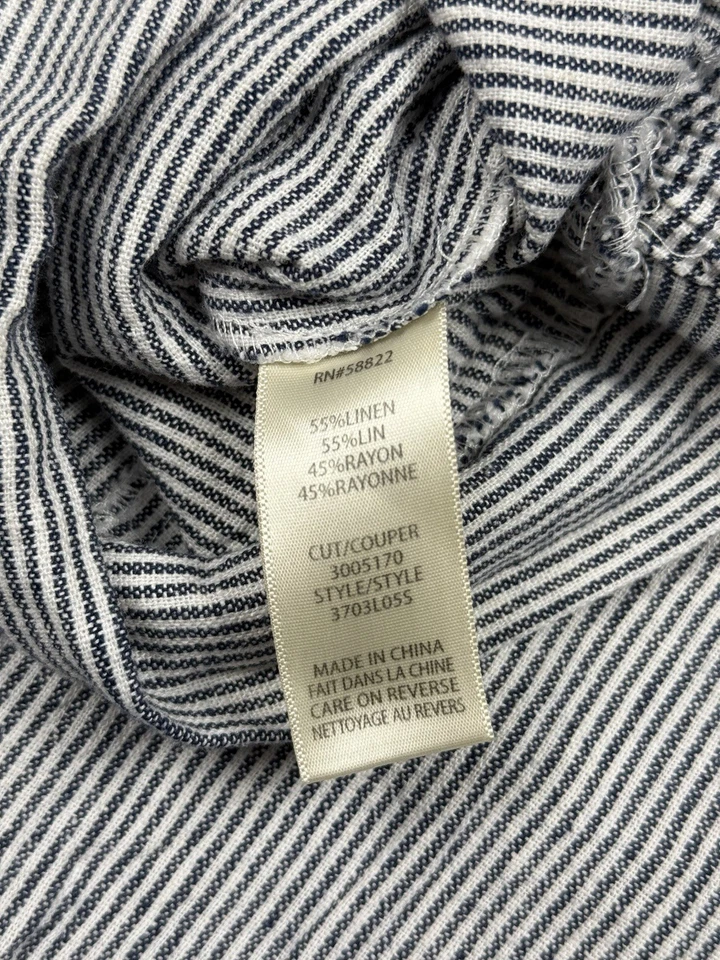 Pantalones Max Studio London Pierna Ancha Mujer XS Negro Blanco Rayas Recortados Foto 4 de 4