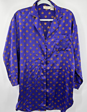 VTG Victoria s Secret Gold Label Purple Satin Sleep Shirt Pajama Nightgown Small