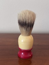 Vintage Ever-Ready 100 Sterlized Shaving Brush Red Beige Handle