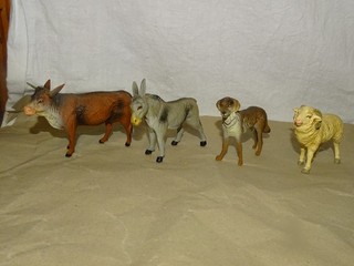 Vintage Nativity Figures See Pictures by Marolin Elastolin? up to approx 8 cm