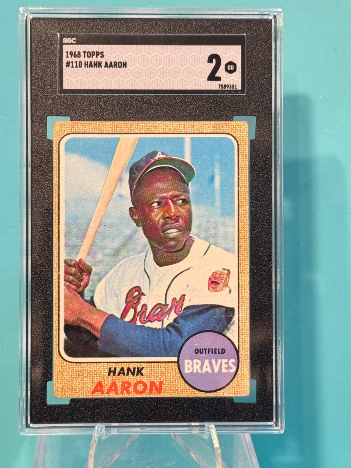 1968 Topps - Hank Aaron #110 - SGC 2
