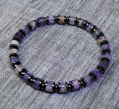 Natürlicher Amethyst Perlen Stretch Armband Heilung Geschenk Eleganz Adel Kristall