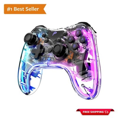 Versatile Wireless Gaming Controller with Turbo Mode & RGB Lighting Effects