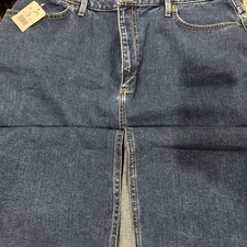 Eddie Bauer Jean Skirt Women's Size 8 Denim 100 Cotton Blue Front Slit Pockets
