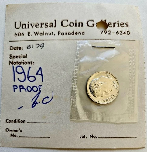 1964 Proof Roosevelt Dime, 90% Silver