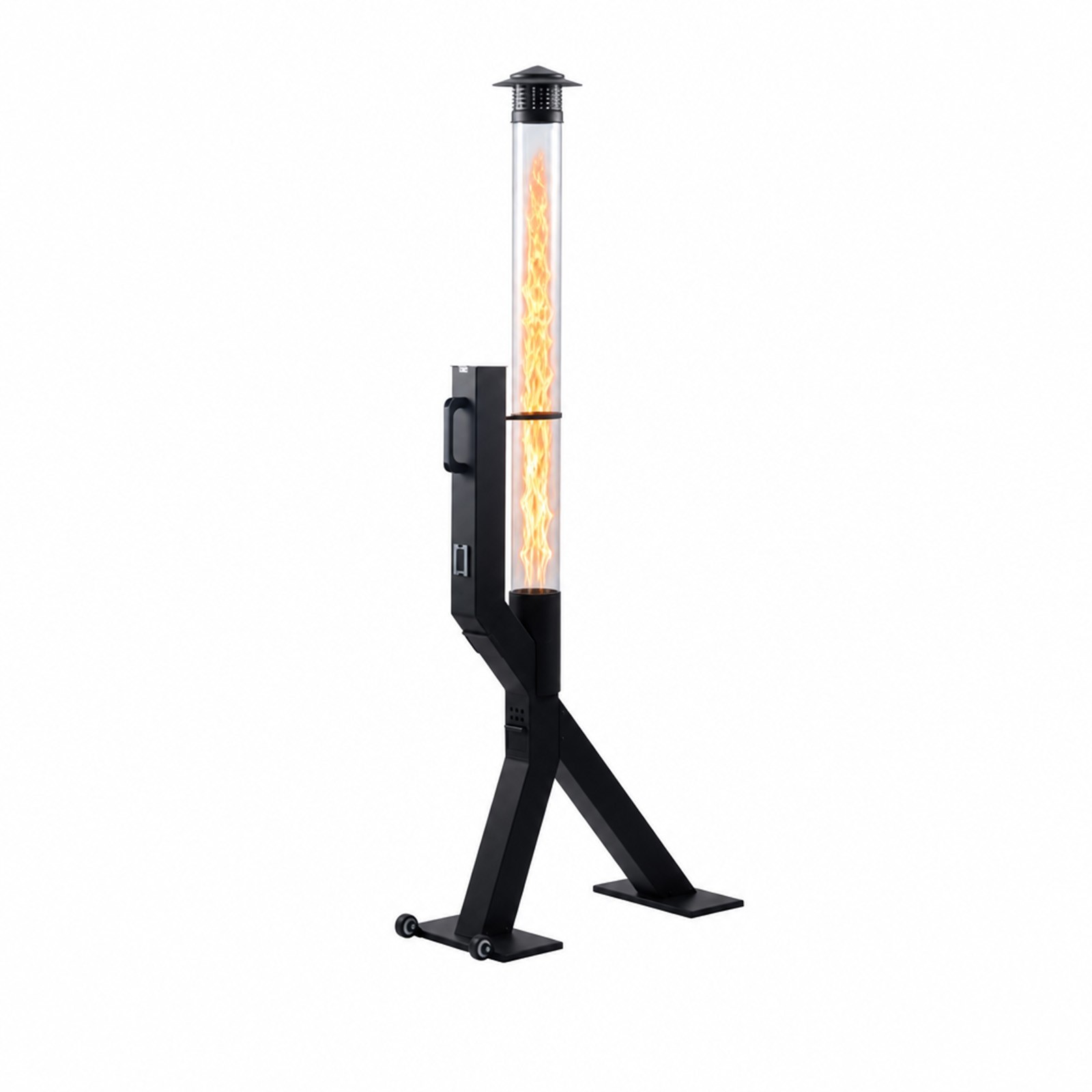 70 Inch Patio Wood Pellet Heater, Outdoor Smokeless Portable Fire Tube Stove