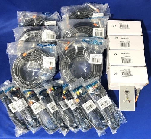 [ BULK LOT ]   RapidRun 60032 + 60004 + 60018 Multi-Format Cables & Wallplates