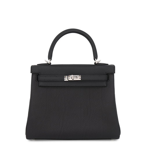 HERMES Kelly Retourne Size 25 Togo Leather Black