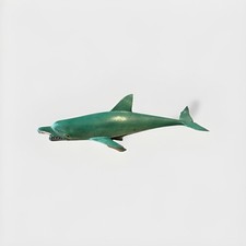 Vintage 11" Dolphin KO Prehistoric Shark Toy with teeth