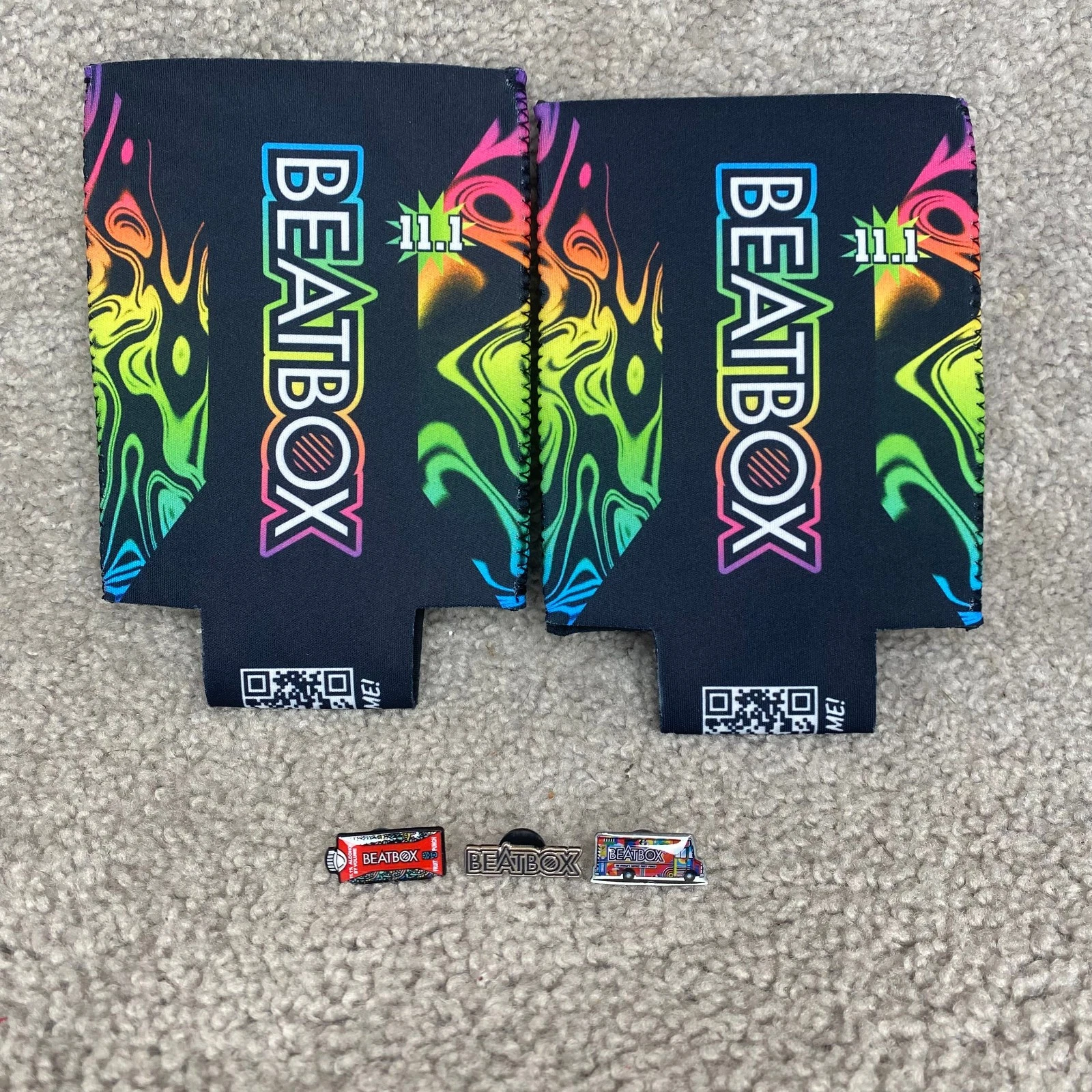 BeatBox Drink Cooler Koozies Pair Neoprene 500ml Square Carton With 3 Pins
Opens in a new window or