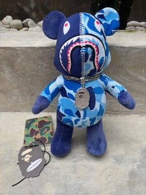 BAPE x BEARBRICK 400% Camo Plush Doll (with chain) - Pink / Blue
