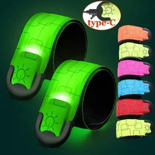 LED Safety Armband USB-C Rechargeable Reflective Wristband Night Running