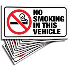 6 Pack 3x1.5 Inch No Smoking Sticker Self Adhesive Decals for Vehicles Cars