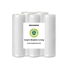 5 Rolls of Vacuum Sealer Machine Bags, 8 inch wide and 21.6 Feet Long for & o...