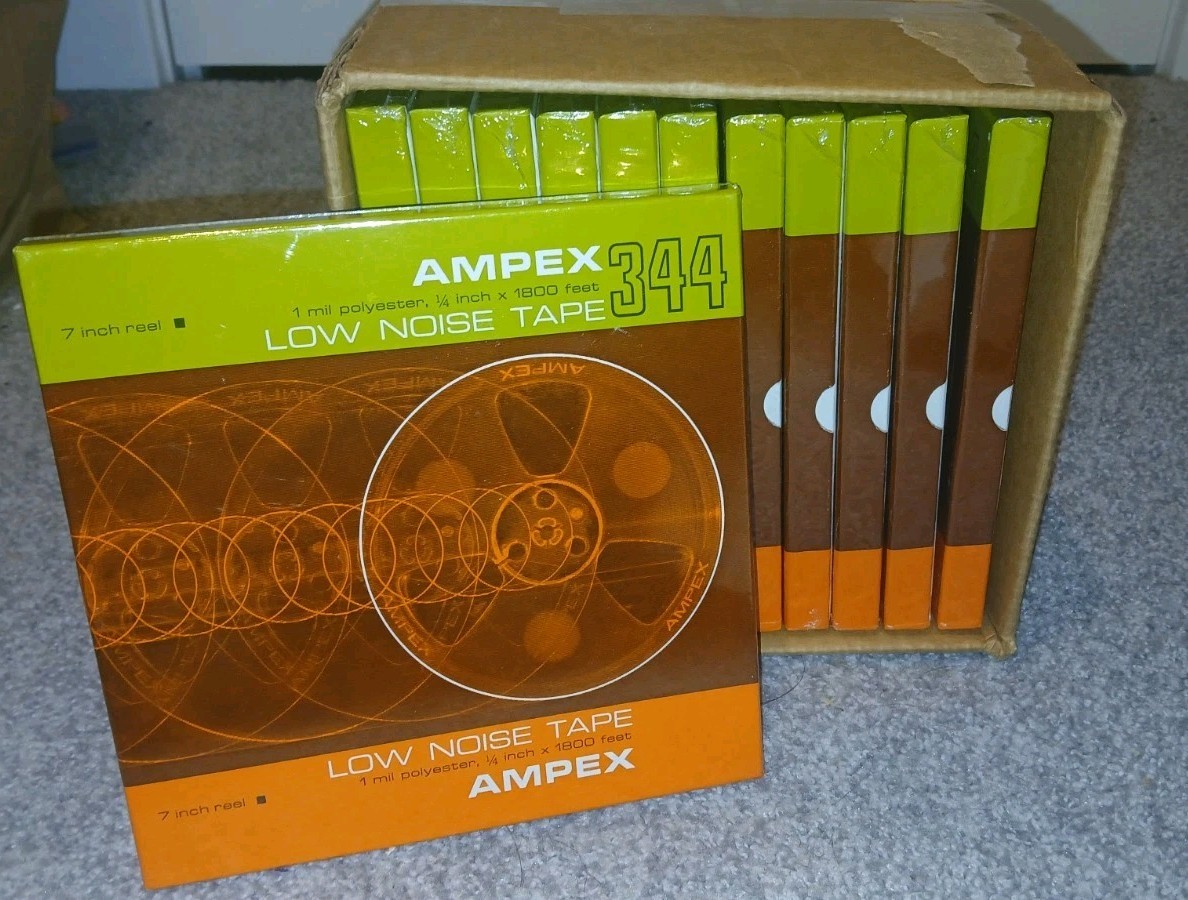 Ampex New & Sealed 344 7 Inch Reel 1800 ft Low Noise Tape Magnetic Reel to Reel