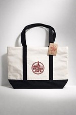 Trader Joe  s Canvas Tote Shopping Bag       LARGE COLOR NAVY BLUE NEW with TAGS
