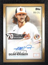 2021 Topps 70 Years of Baseball Auto Gold 8/25 Dean Kremer #70YA-DKR Auto 9hx