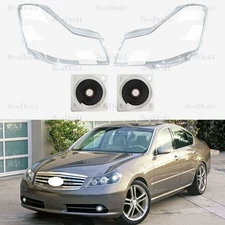 LH+RH Headlight Clear Lens Shell + Glue For INFINITI M35 M45 2006-2009