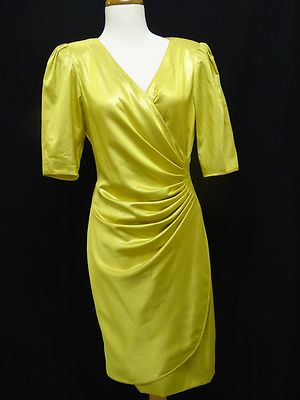 CHIC VINTAGE COUTURE UNGARO PARALLELE SILK & METAL DRESS sz 10