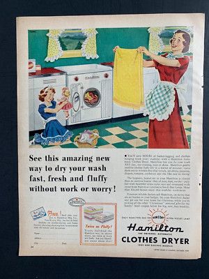 Print Ad Hamilton Clothes Dryer 12''x9'' 1949