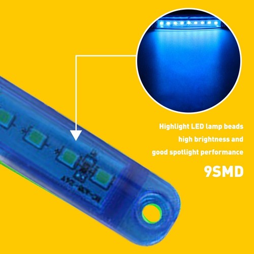 10X Blue LED Side Marker Lights Bullet Clearance Light Truck Trailer Wateproof - 第 4/10 張圖片