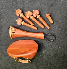 Tailpiece End Pins Clips Gut Rosewood 4/4 size, Violin Chinrest Pins