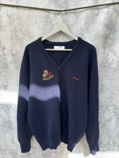 Pringle of Scotland Sports V-Neck Sweater Navy Wool Jumper Men's Size XXL