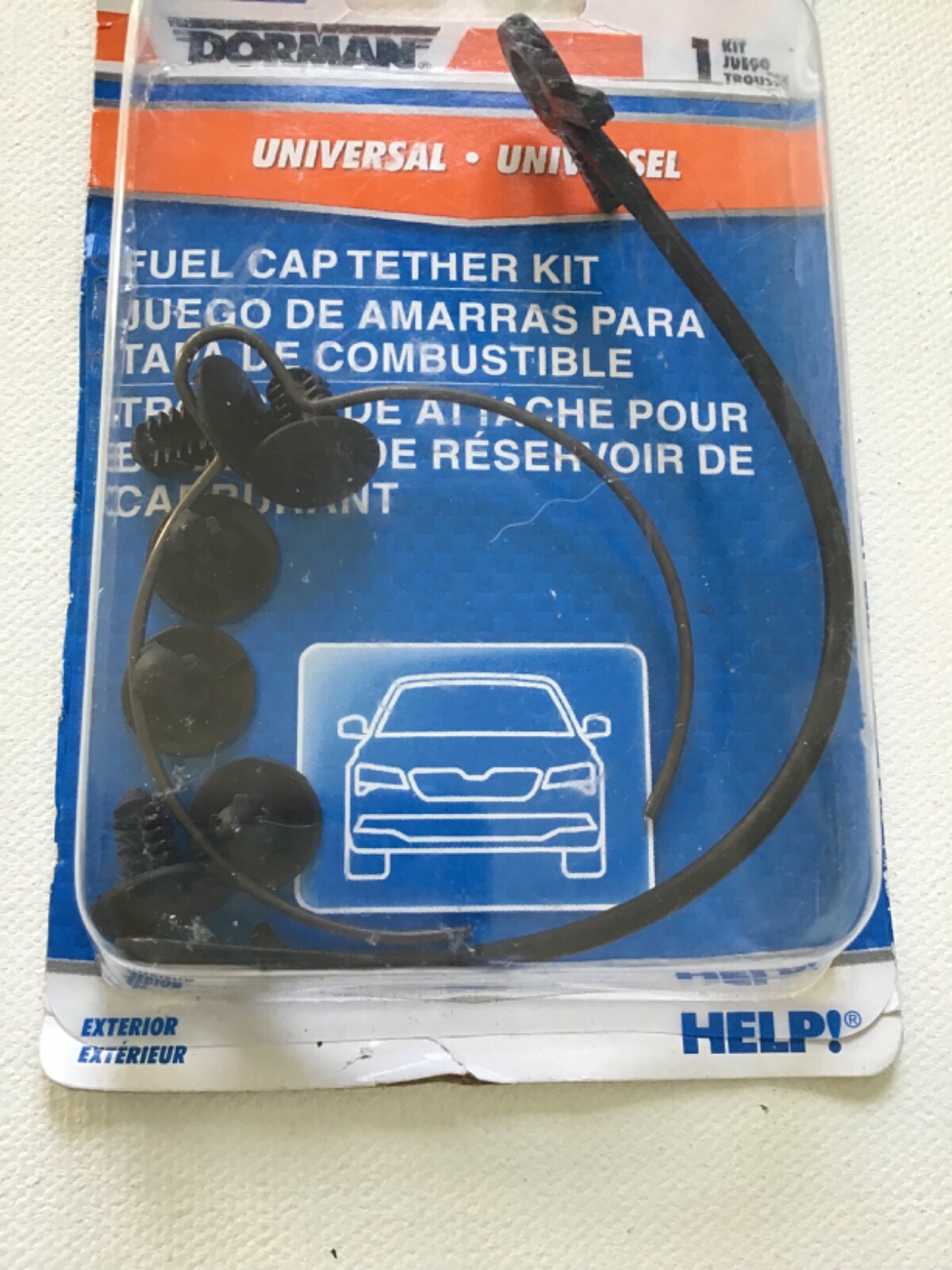 NEW in Box Black Fuel Cap Tether Cable Cord Holder (Universal) Dorman