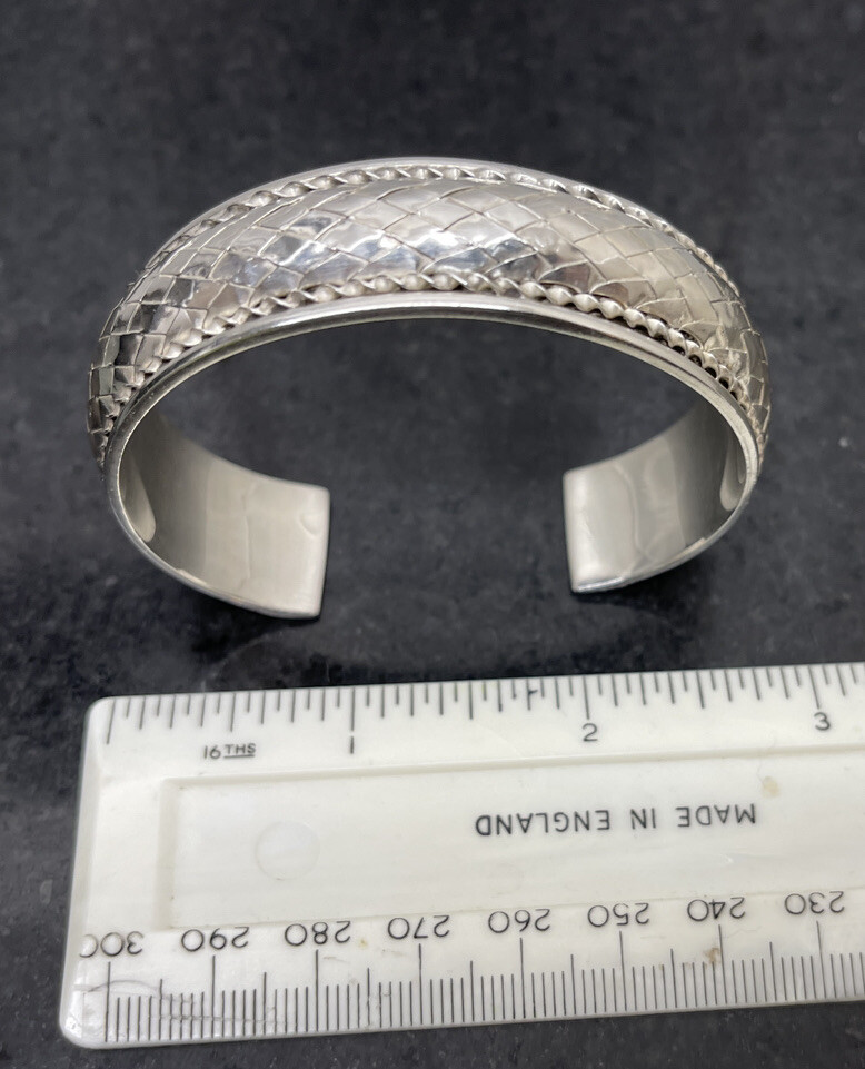 Vintage 925 Solid Silver Bangle/Bracelet/Open-Cuf… - image 11