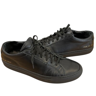 Common Projects Achilles Low Leather Sneakers Black Sz 40 US 7 Used