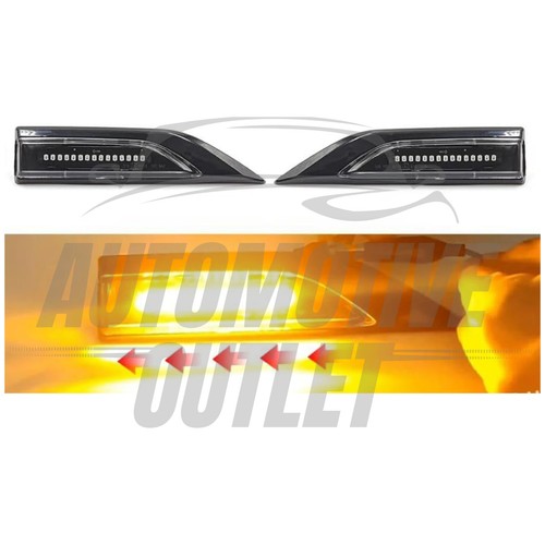 2X LED SIDE MARKER DYNAMIC INDICATORS CLEAR BLACK FOR VW TRANSPORTER T6 2015-18 - Picture 3 of 10