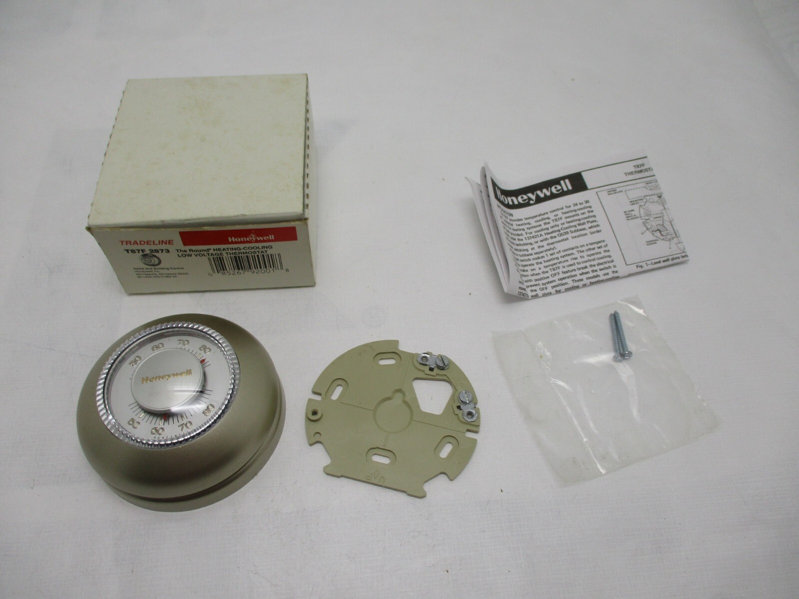 NEW Vintage Gold Honeywell T87F 2873 Round HeatingCooling thermostat