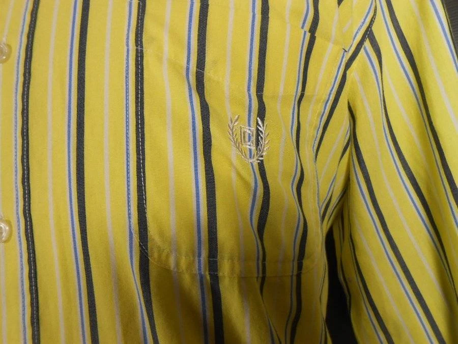 Красивая мужская рубашка XL Ralph Lauren Chaps в желтую полоску с длинным рукавом на пуговицах - Изображение 4 из 4