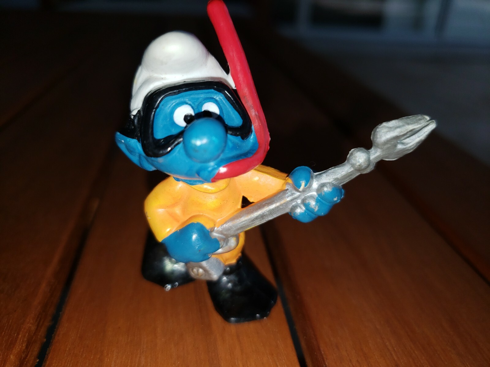 Smurfs 20120 Frogman Smurf Scuba Diver Snorkel Vintage Toy Figure PVC