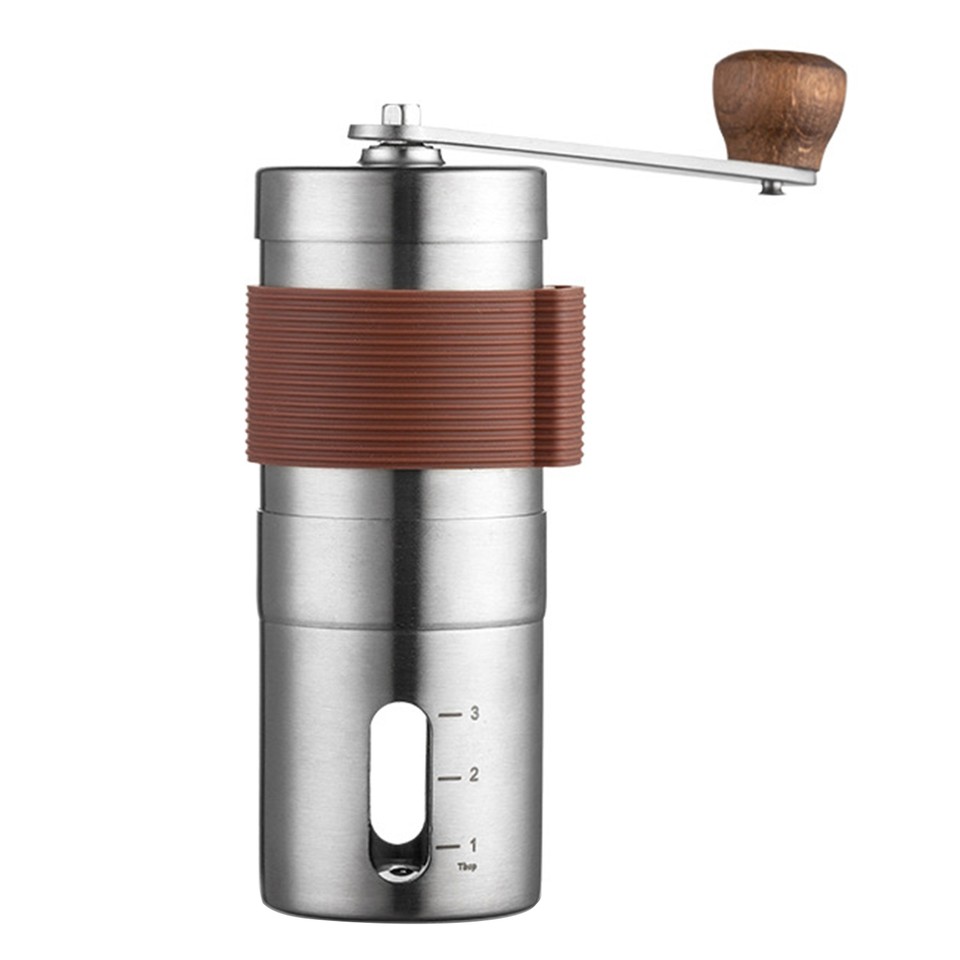 Stainless Steel With Ceramic Burrs Hand Crank Non Slip Manual Coffee